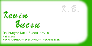 kevin bucsu business card